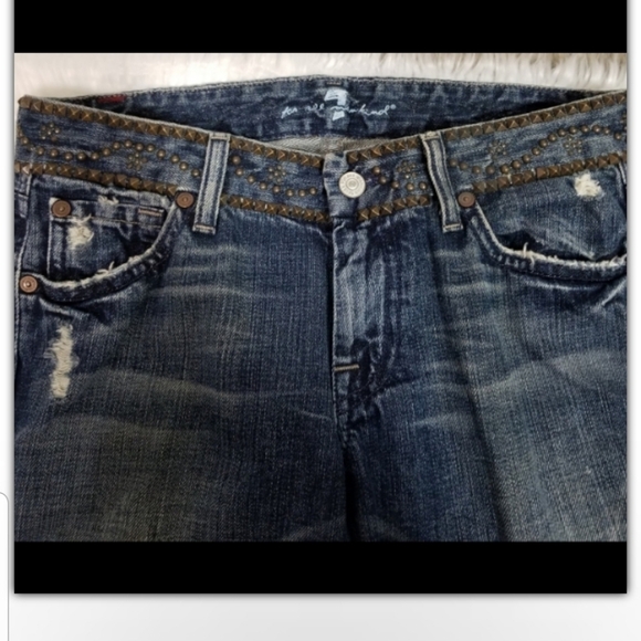 NWT 7 for all mankind studded dark Havana jeans - Picture 3 of 5